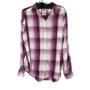 So Women’s Pink Plaid Button Up Shirt